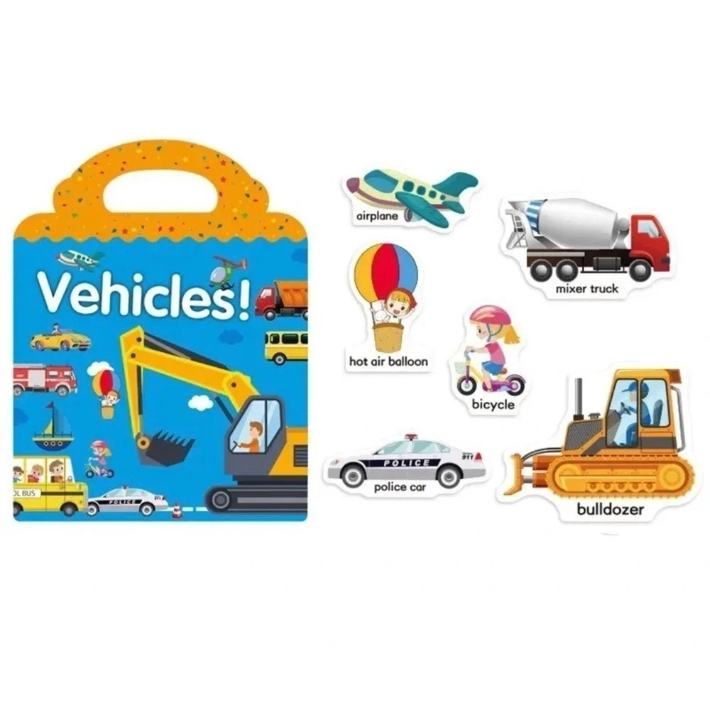 New educational toy “vehicles” sticker book 3+